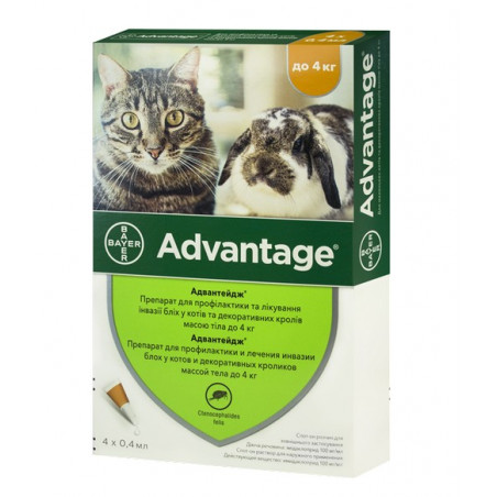 Bayer Advantage 40 для кошек до 4 кг