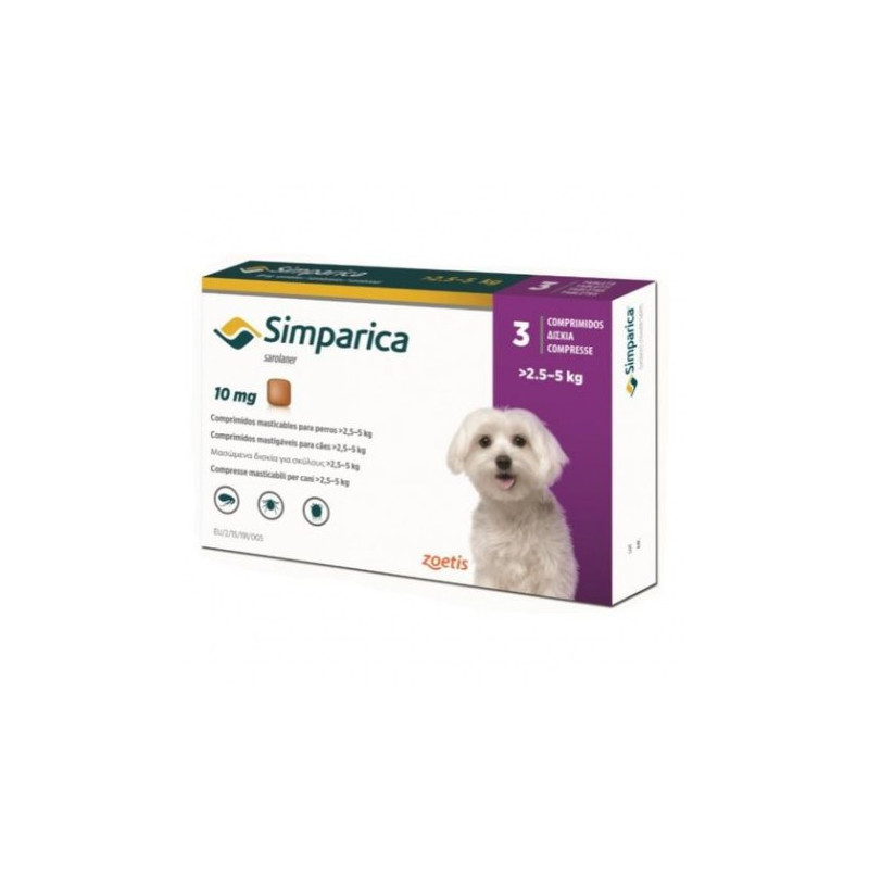 Simparica таблетка от блох и клещей для собак 2,5-5 кг