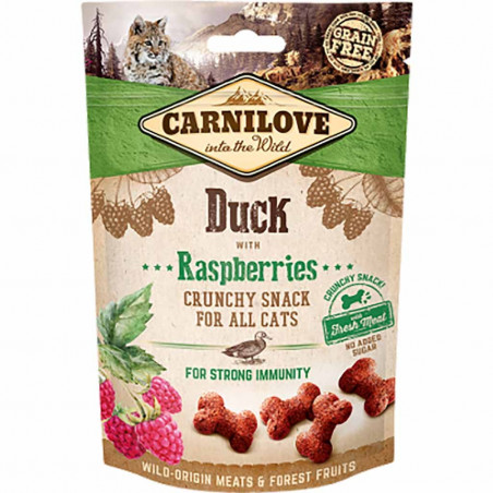 Лакомство для кошек Carnilove Cat Crunchy Snack утка, малина