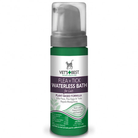 VET'S BEST  Flea And Tick Waterless Bath Foam For Cats