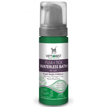 VET'S BEST  Flea And Tick Waterless Bath Foam For Cats