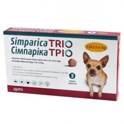 Simparica Тріо для собак 1,5-2,5 кг