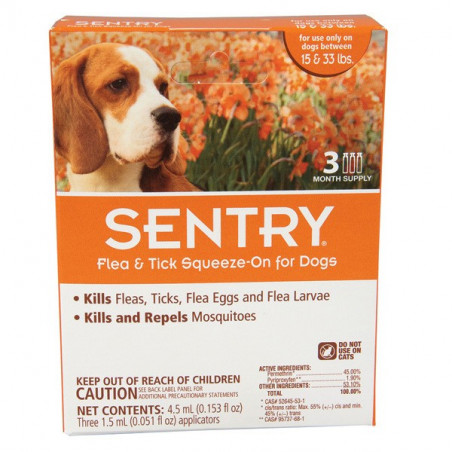 Sentry Капли для собак весом 7-15 кг